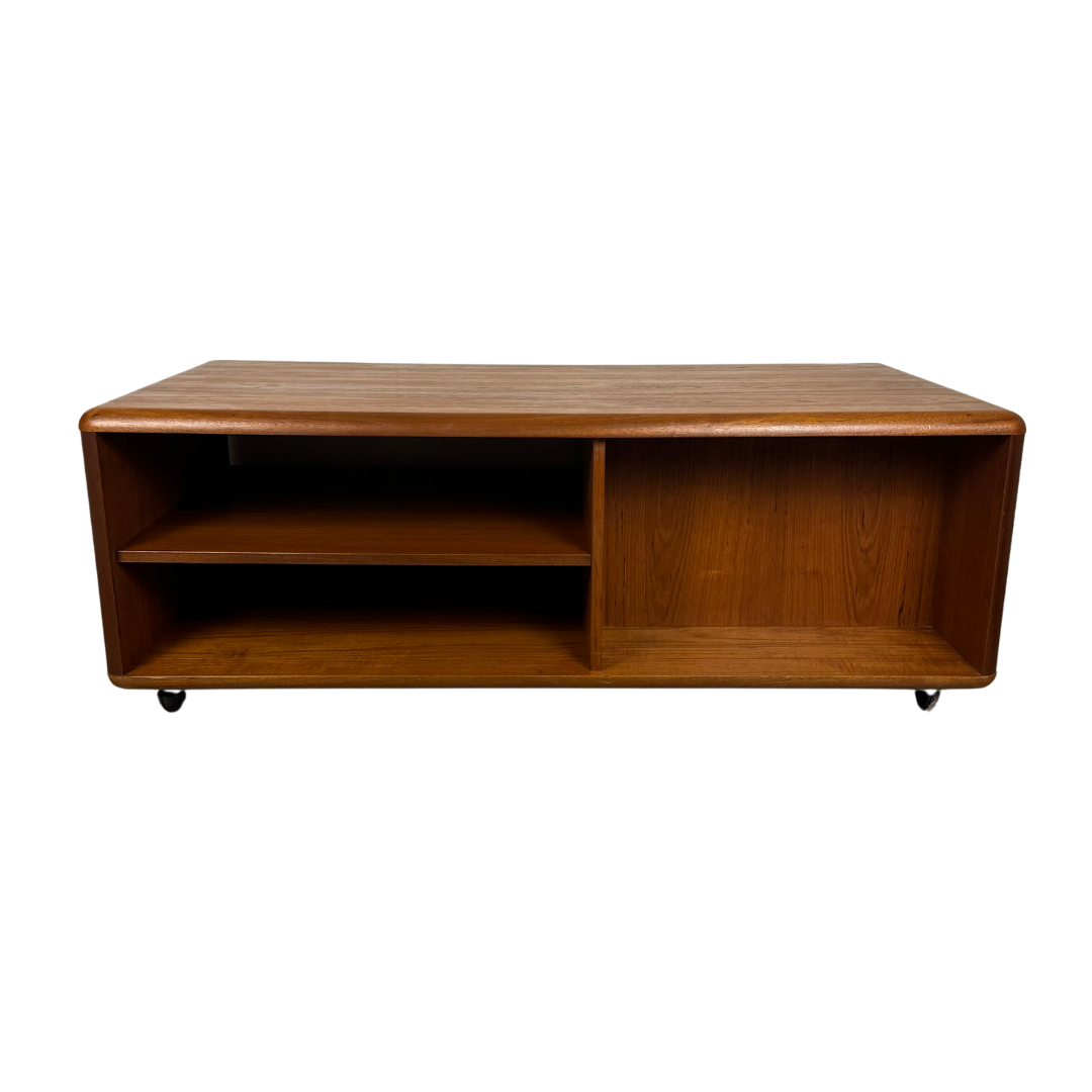 Mid Century Meredew Teak Coffee Table / Vinyl, Media Storage Unit