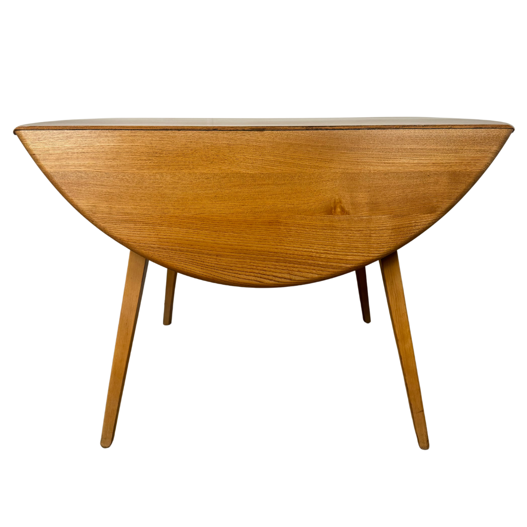 Ercol Windsor Model 384 Mid Century Elm Drop Leaf Dining Table