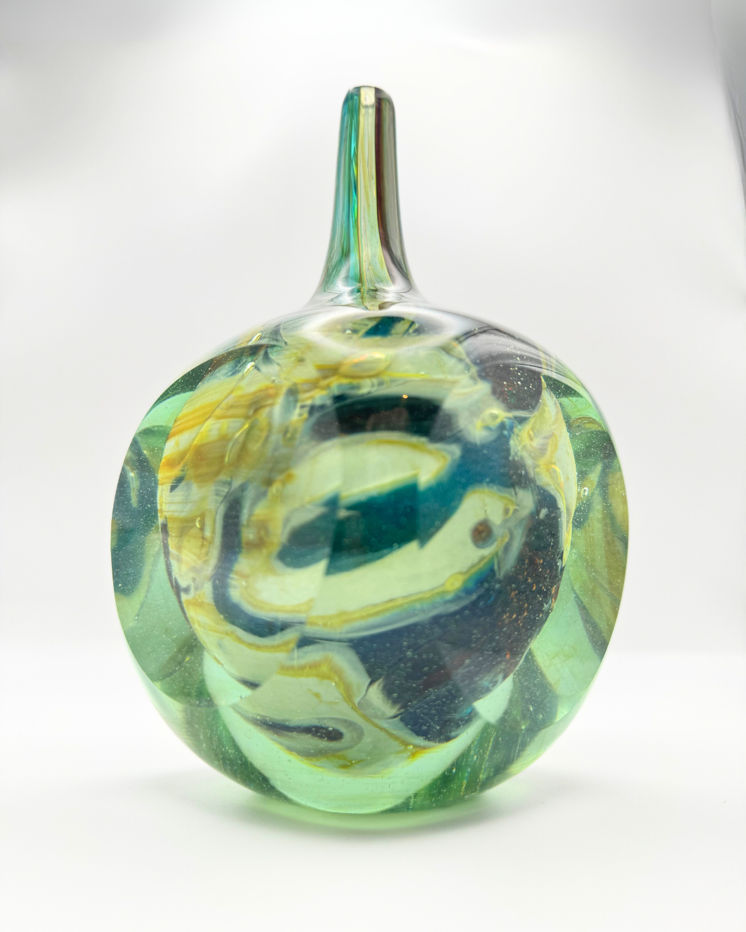 Mdina Tiger Cube Vase Signed by Eric Dobson, 1977