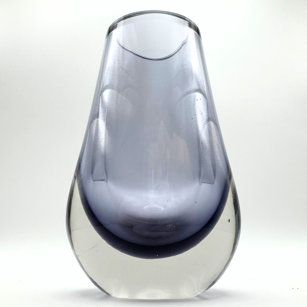 Midcentury Whitefriars #9657 Lilac Cased Glass Vase 1974