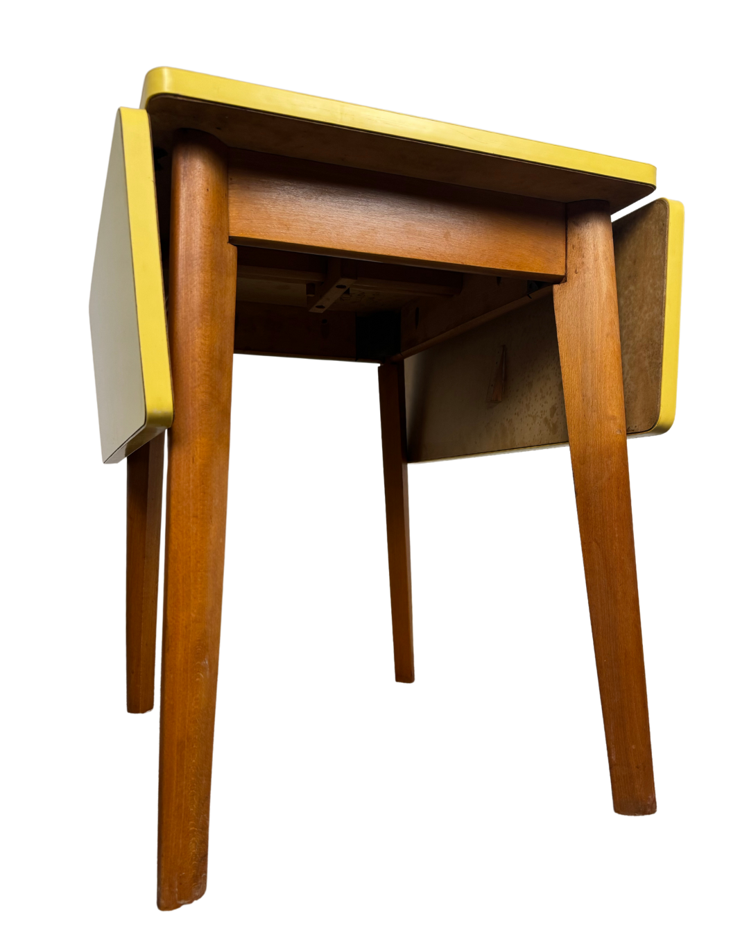 Mid-Century Yellow Formica Top Dropleaf Table, 1960s