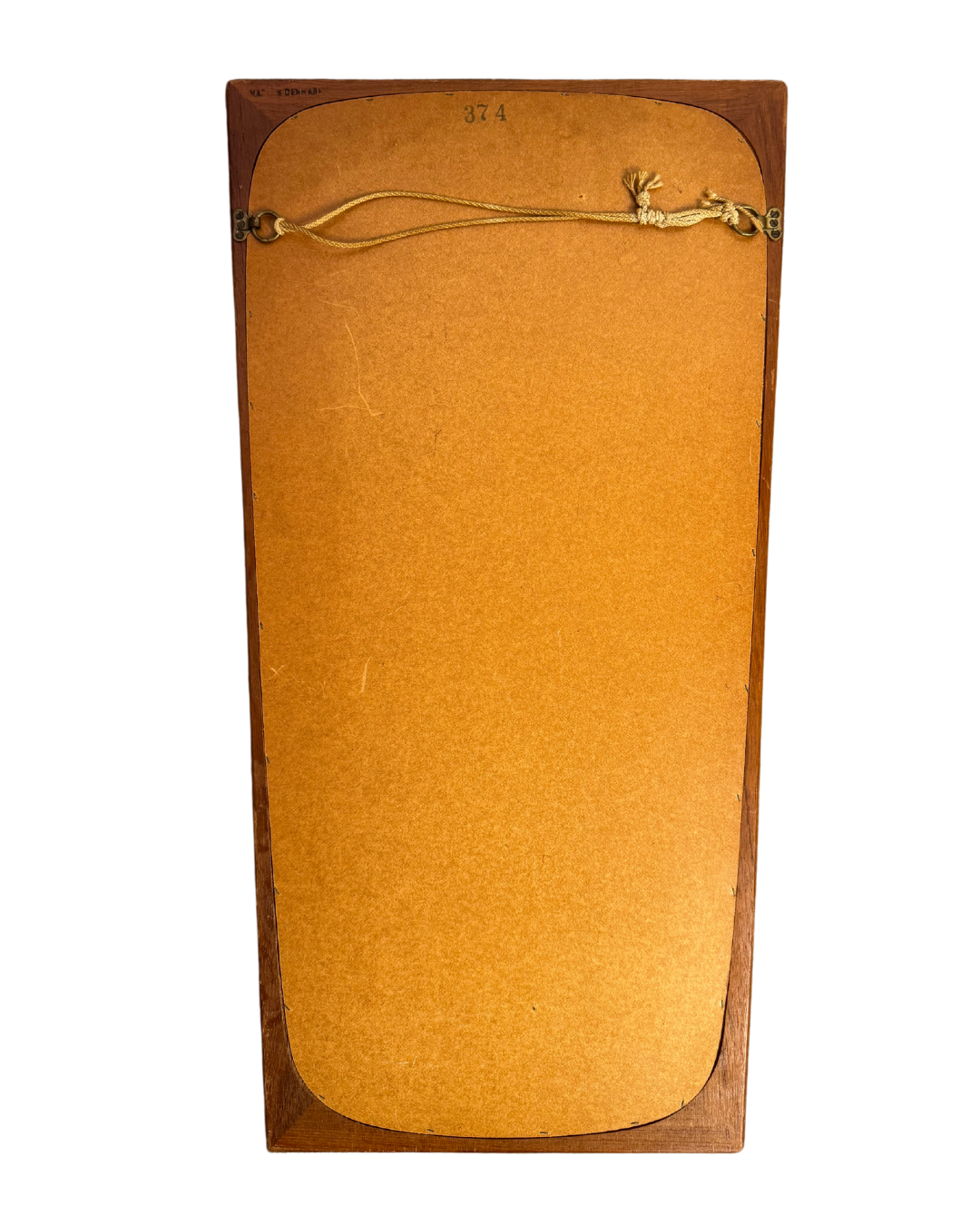 Mid-Century Made in Denmark Tapered Teak Bevelled Edge Mirror, 1960s