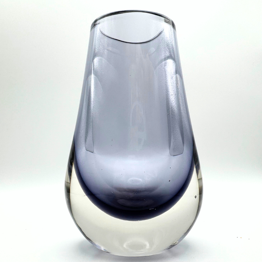 Midcentury Whitefriars #9657 Lilac Cased Glass Vase 1974