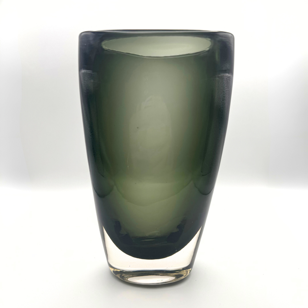 Midcentury Whitefriars 9652 Willow Cased Glass Vase by Geoffrey Baxter 1966