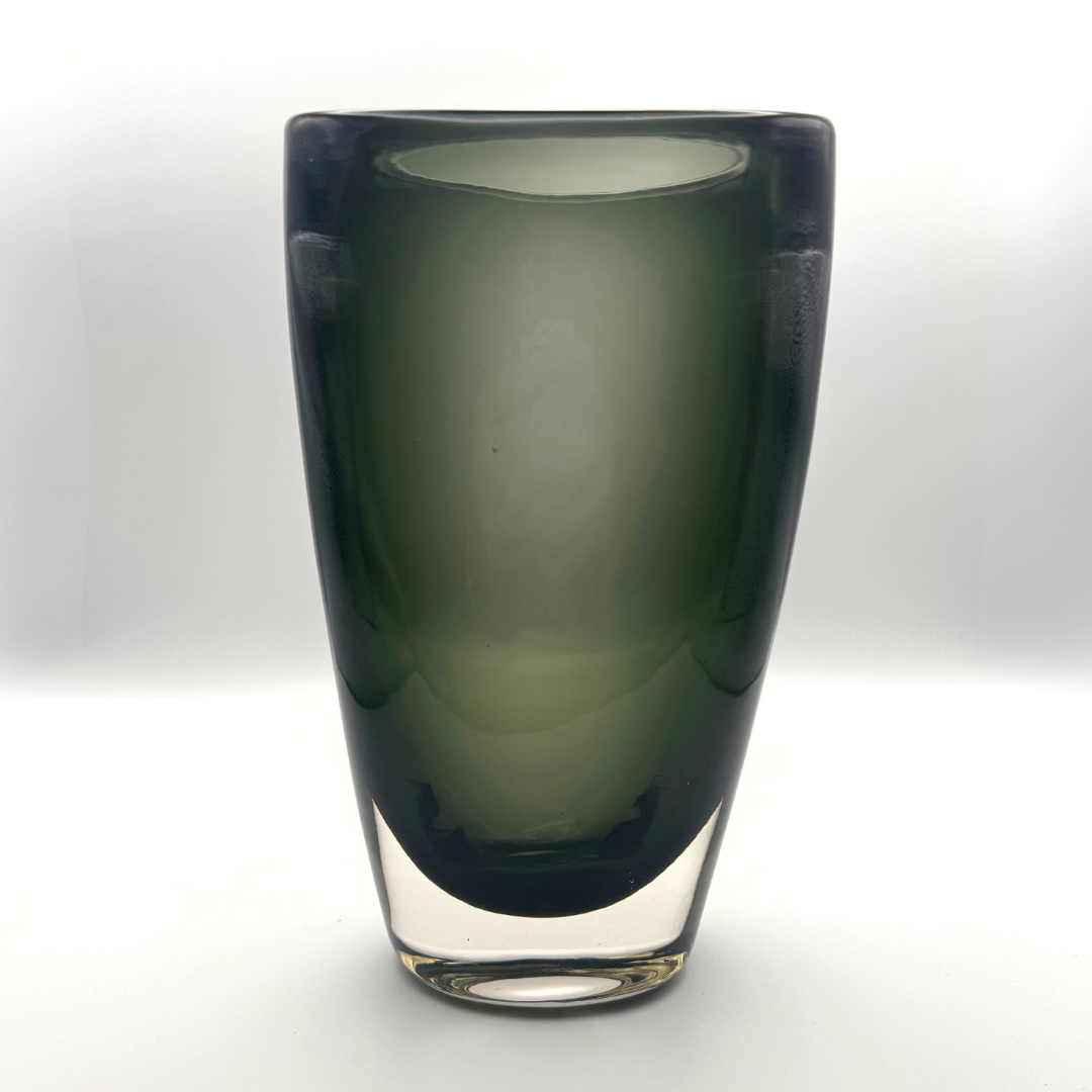 Midcentury Whitefriars 9652 Willow Cased Glass Vase by Geoffrey Baxter 1966