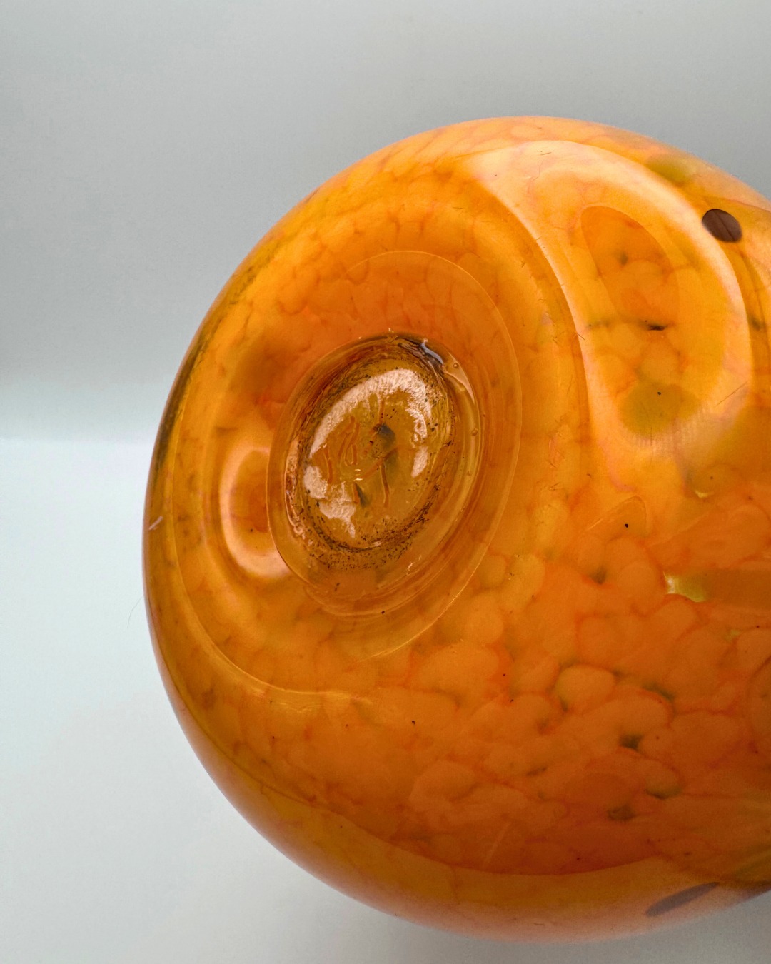 Strathearn V036 Yellow & Bronze 8" Vase with Molten Swirl, 1960s/70s