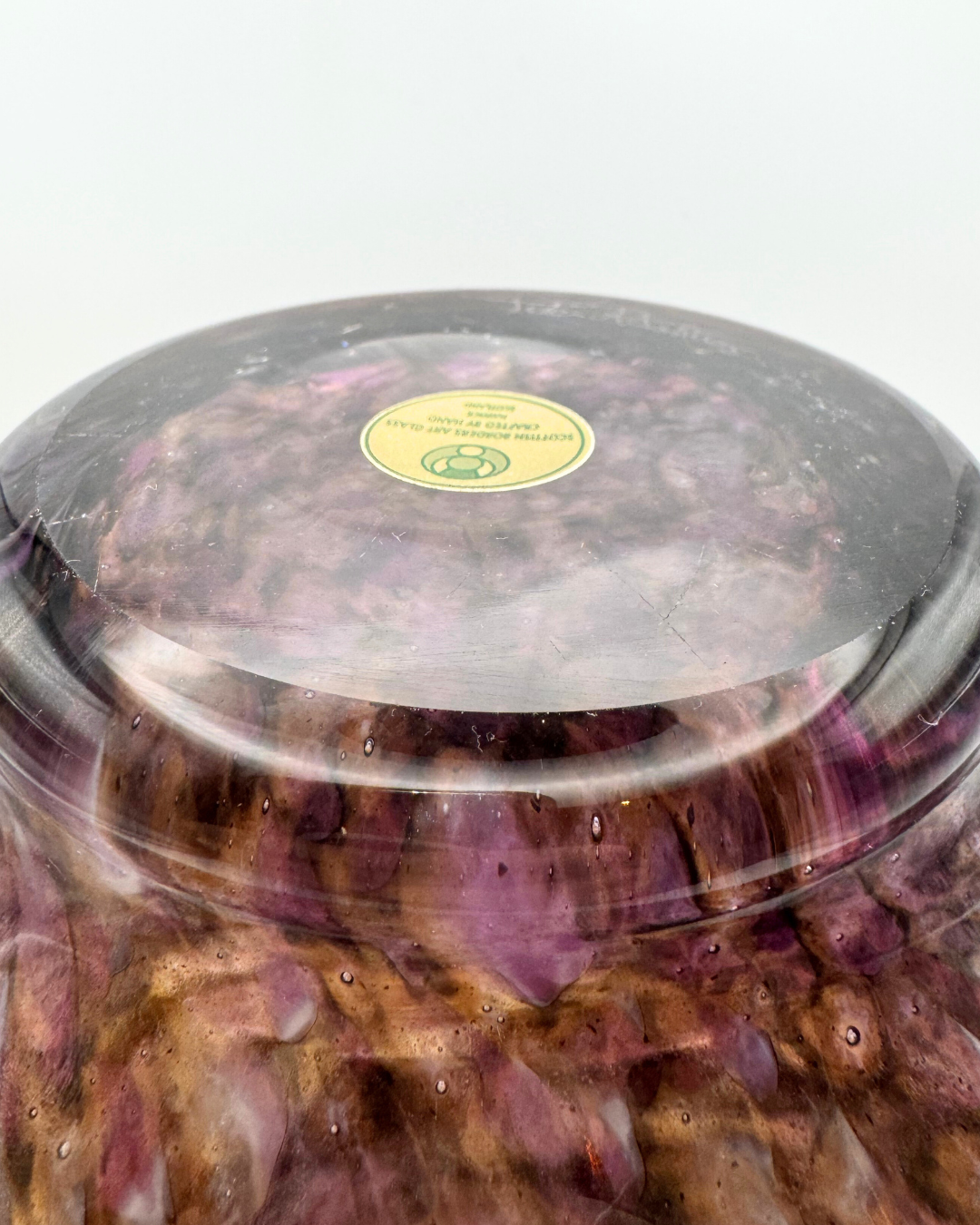 Peter Holmes Signed Scottish Borders Art Glass Vase, 2015