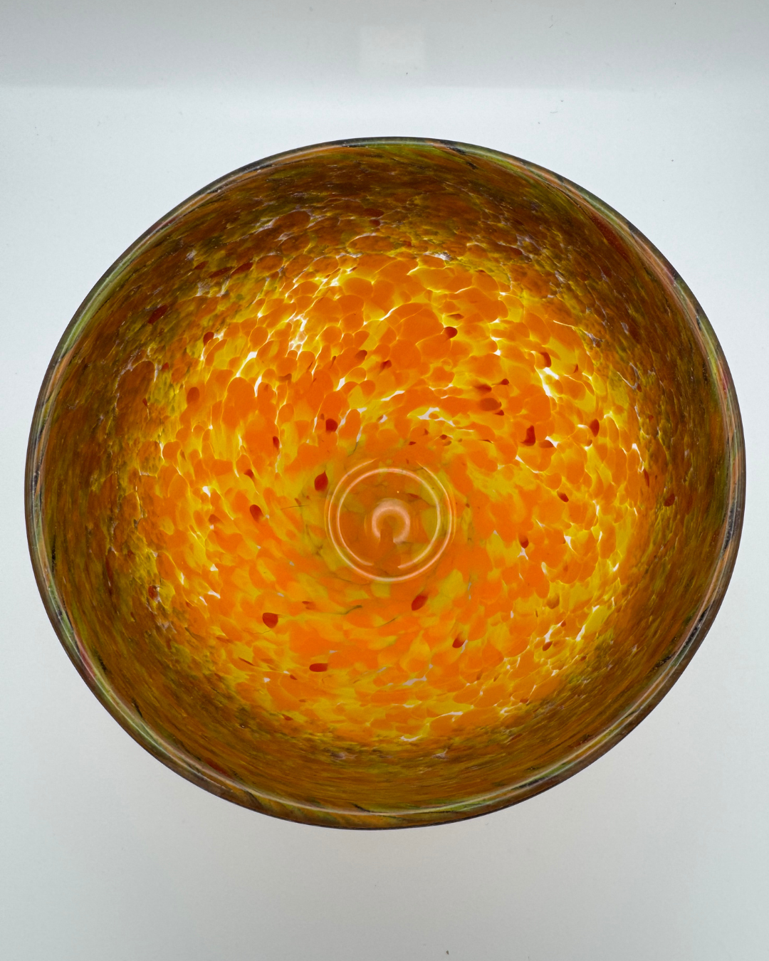 Monart LG Black & Orange 4¾" Footed Bowl, 1920s/30s