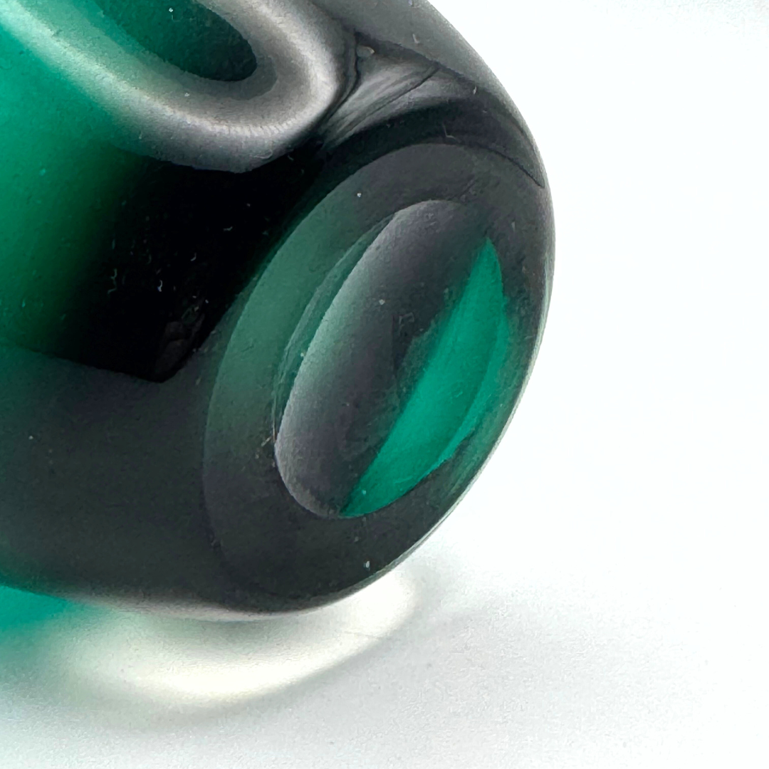 Whitefriars #9587 Cased Green Glass Ovoid Vase