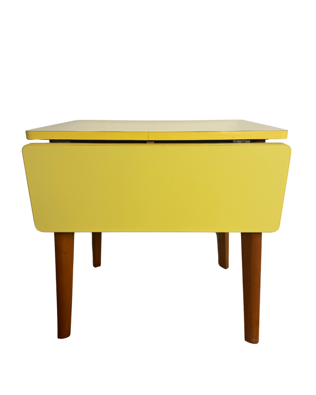 Mid-Century Yellow Formica Top Dropleaf Table, 1960s