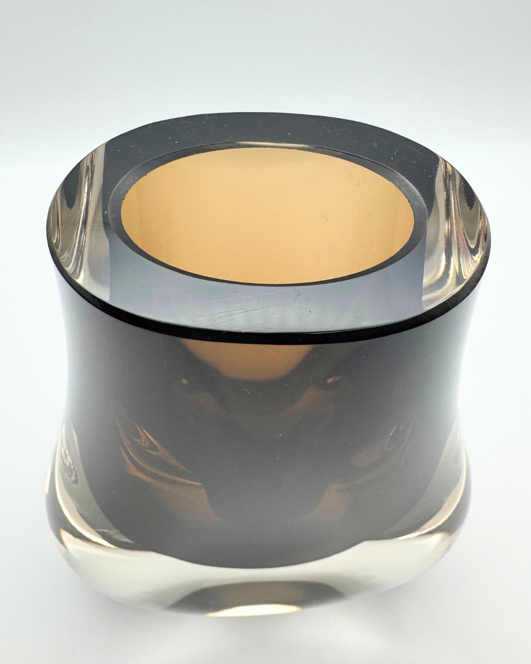 Midcentury Whitefriars #9656 Cinnmon Hambone Cased Glass 5½" Vase, 1960s