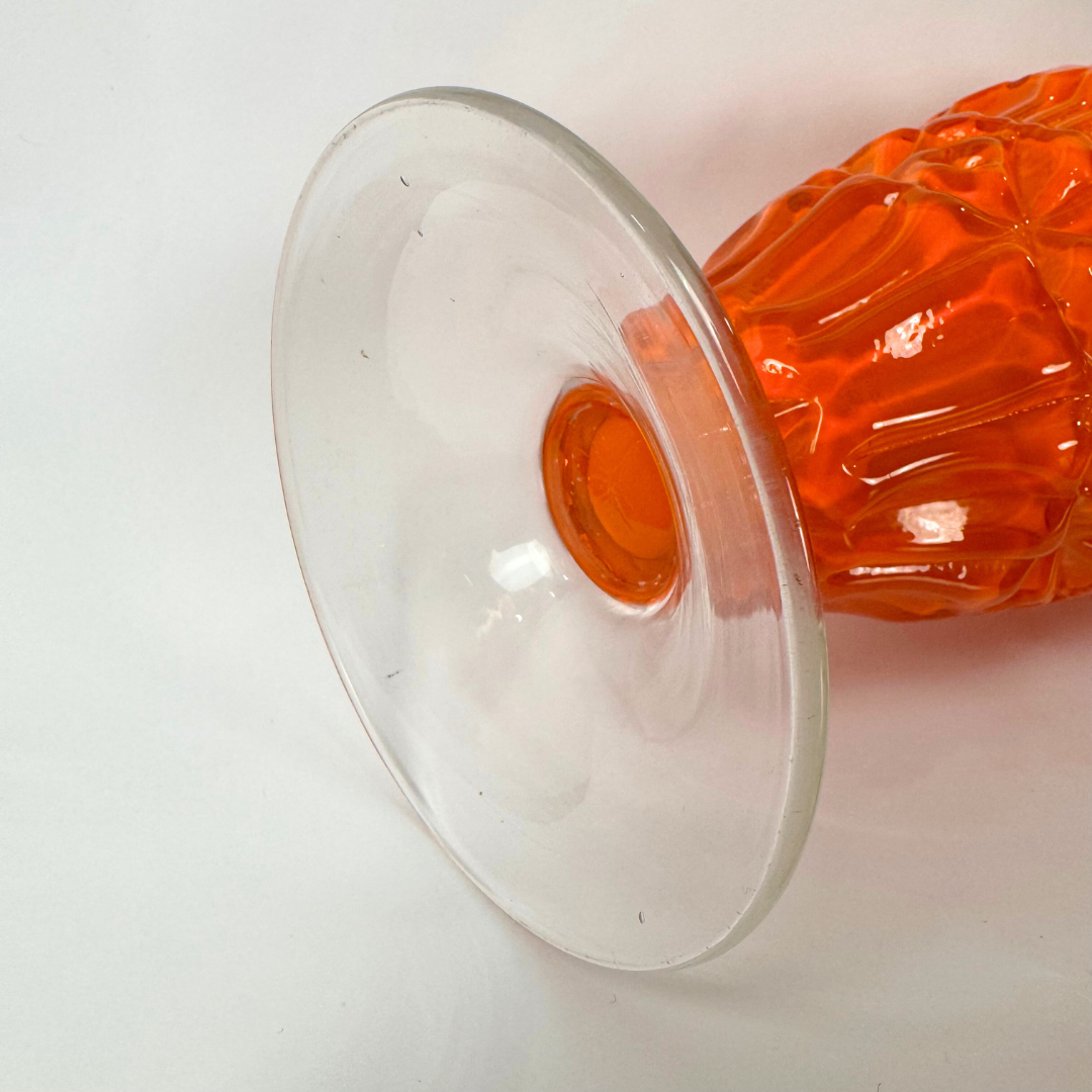 Empoli Orange Retro Cased Glass Vintage 'Tiki' Vase, 1960s/70s