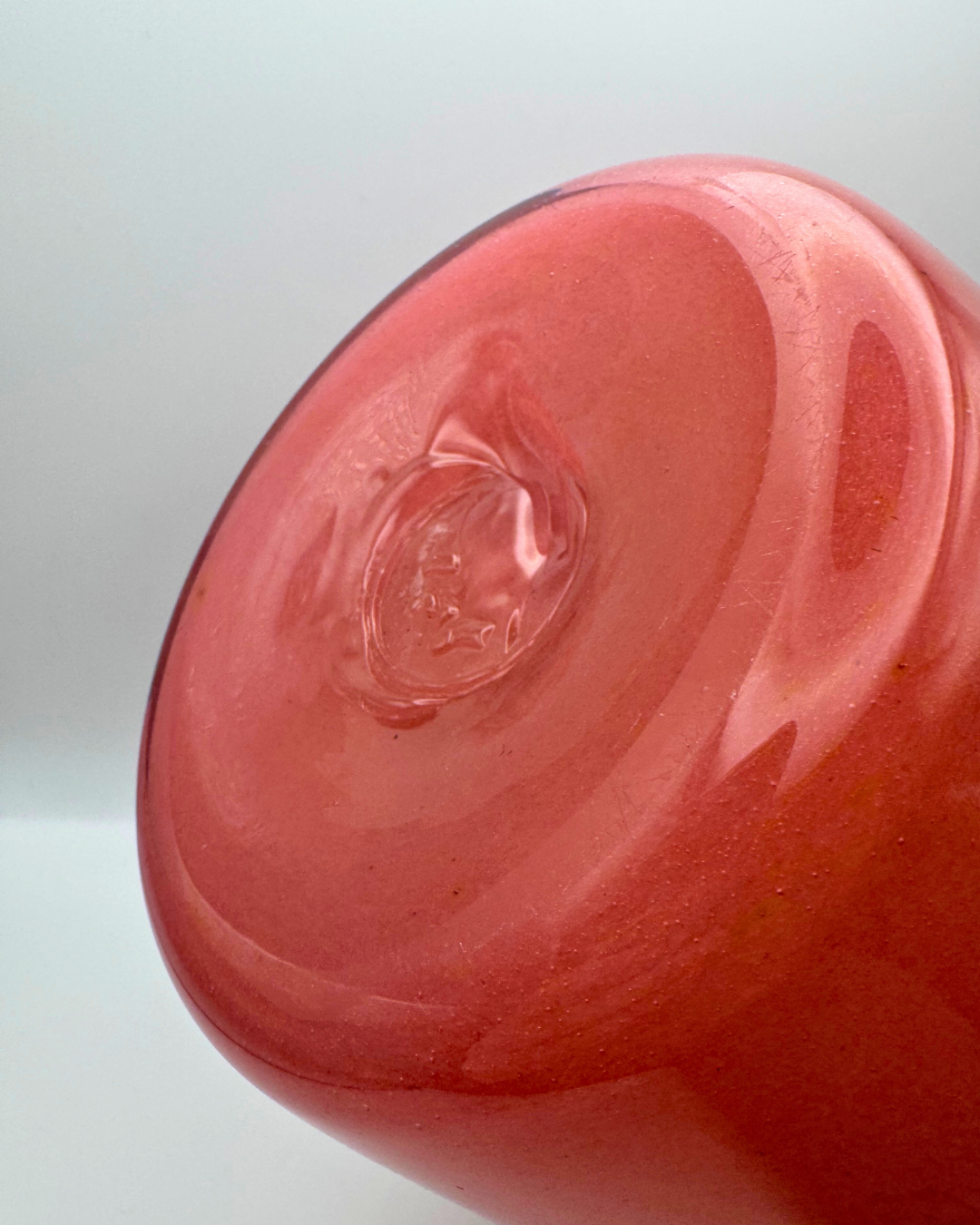 Strathearn V017 Black & Salmon 9¼" Vase with Molten Murriles, 1960s/70s