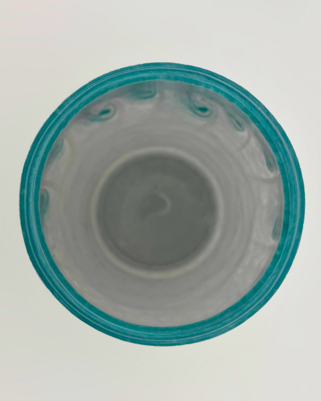 Vasart Signed V017 Green & White 7½" Vase with Molten Murriles, 1940s/50s