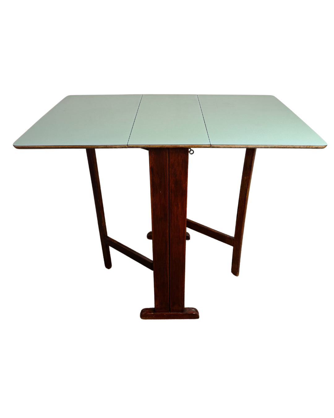 Mid-Century Drop-Leaf Gateleg Dining Table with Green-Blue Formica Top, c.1960s