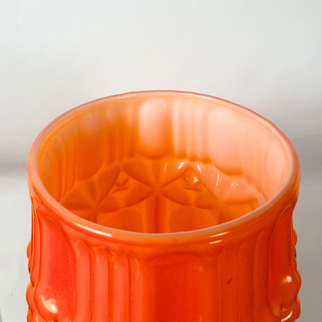Empoli Orange Retro Cased Glass Vintage 'Tiki' Vase, 1960s/70s