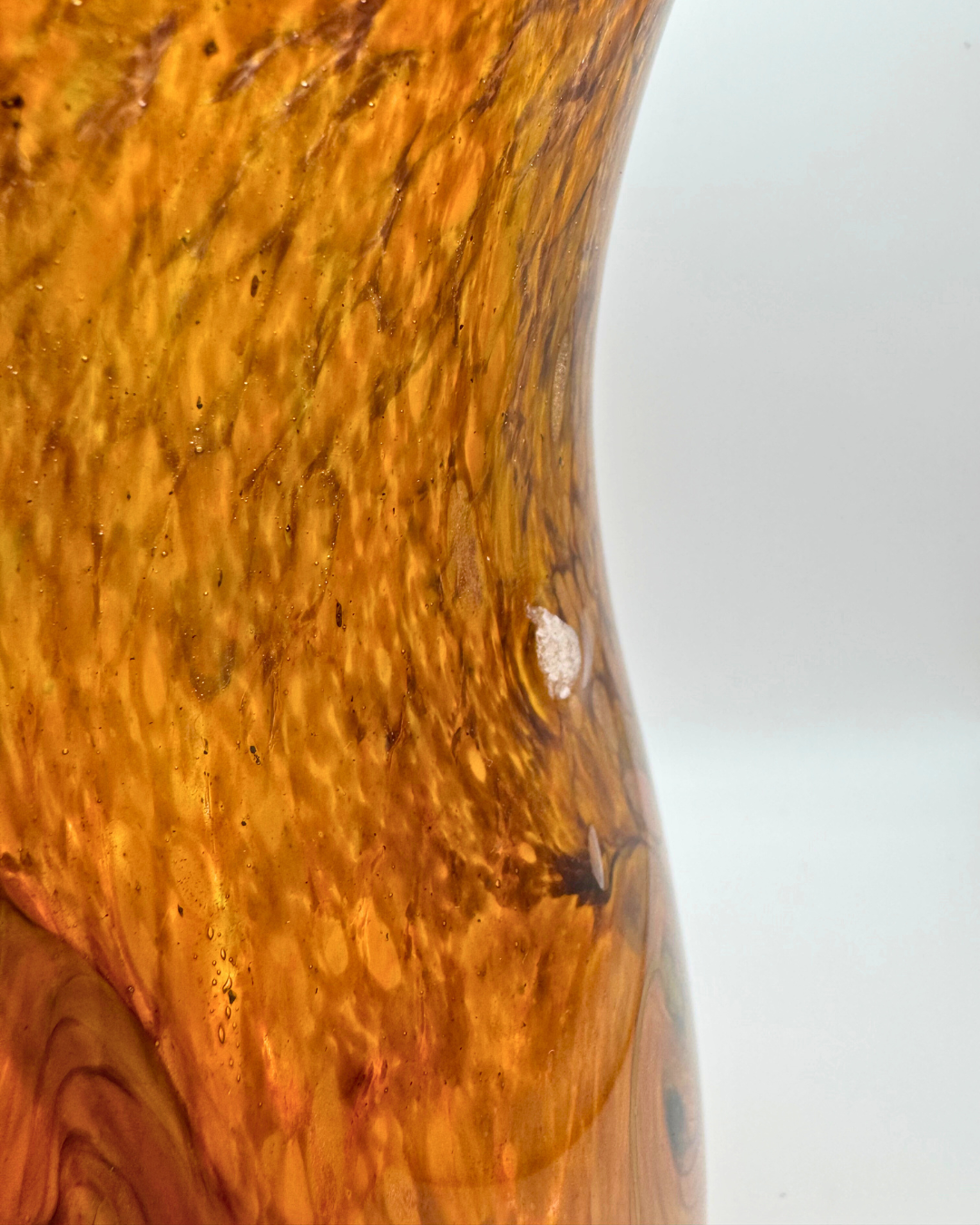 Strathearn V036 Yellow & Bronze 8" Vase with Molten Swirl, 1960s/70s