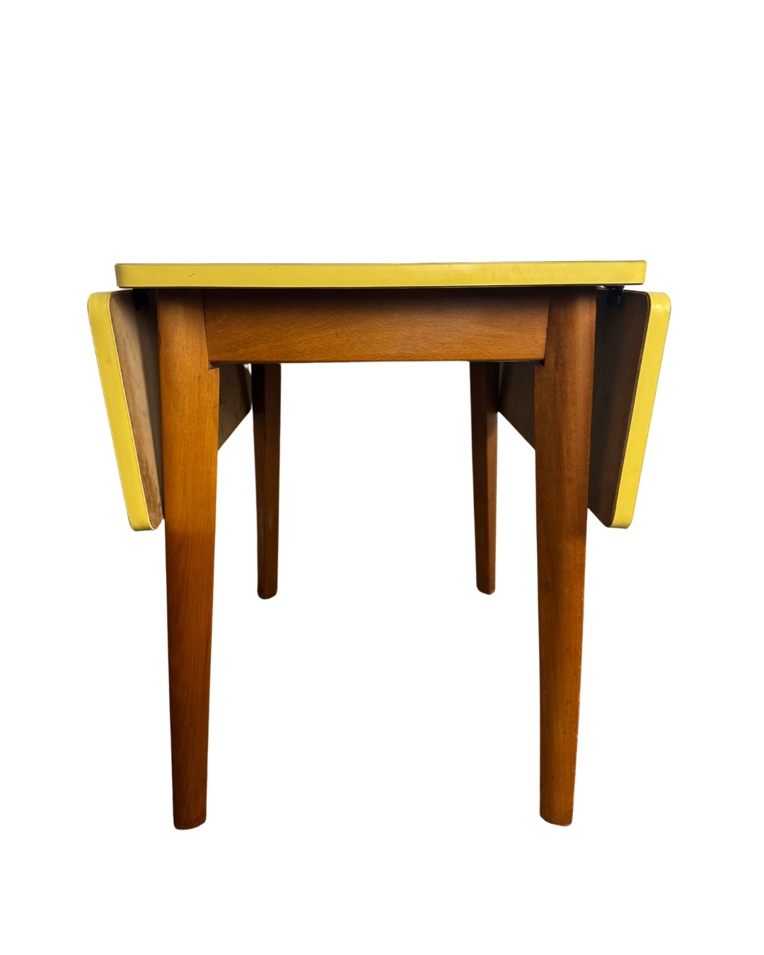 Mid-Century Yellow Formica Top Dropleaf Table, 1960s