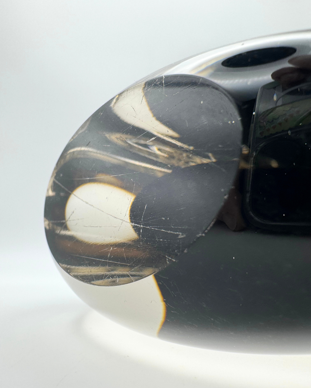 Midcentury Whitefriars #9656 Cinnmon Hambone Cased Glass 5½" Vase, 1960s