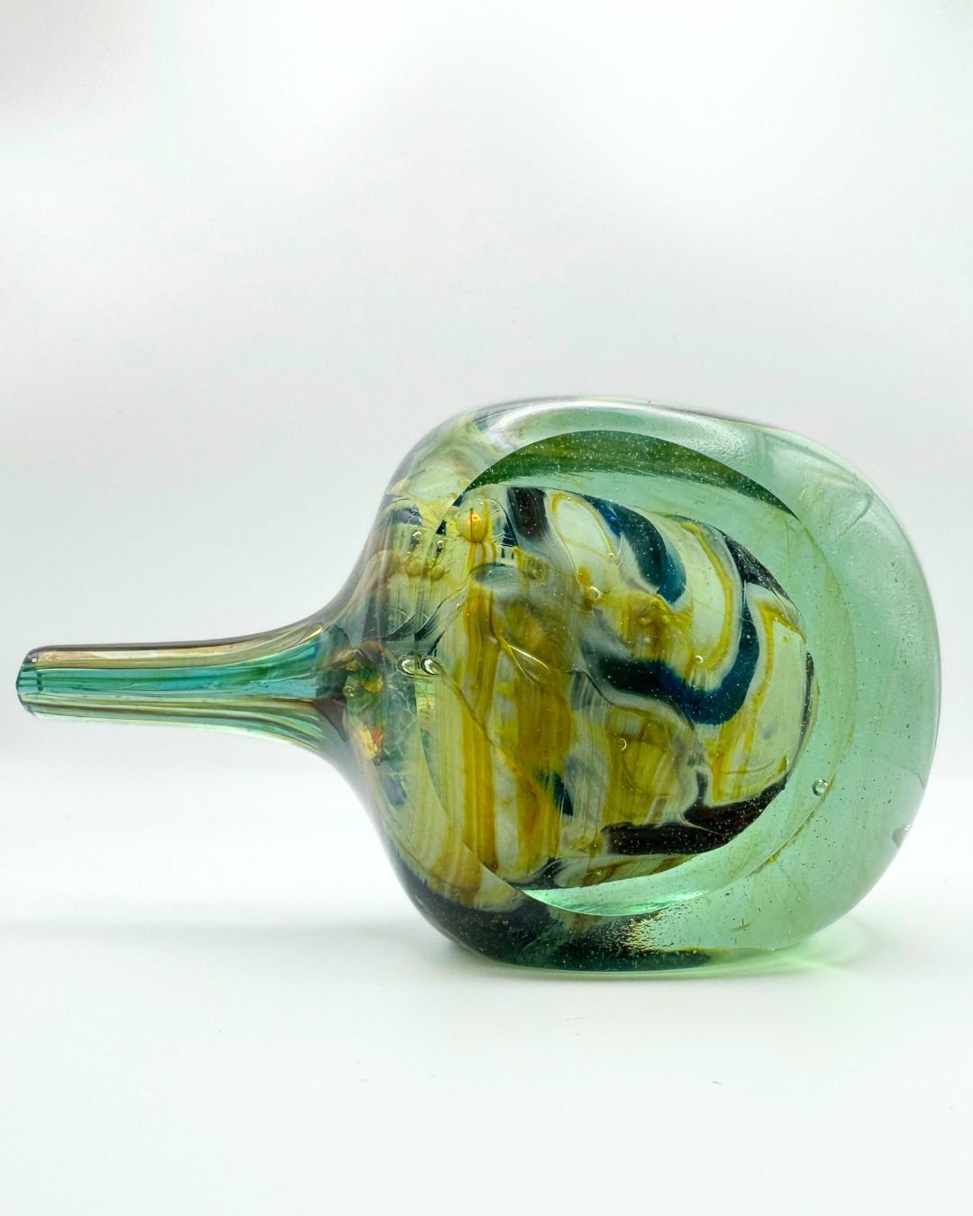 Mdina Tiger Cube Vase Signed by Eric Dobson, 1977