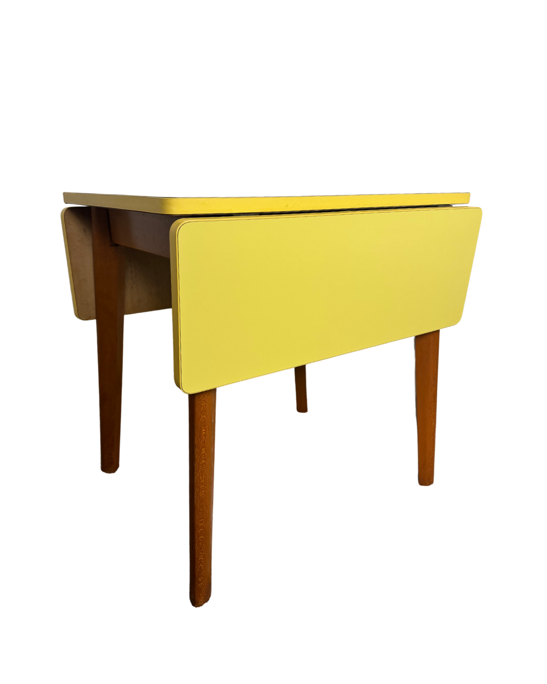 Mid-Century Yellow Formica Top Dropleaf Table, 1960s