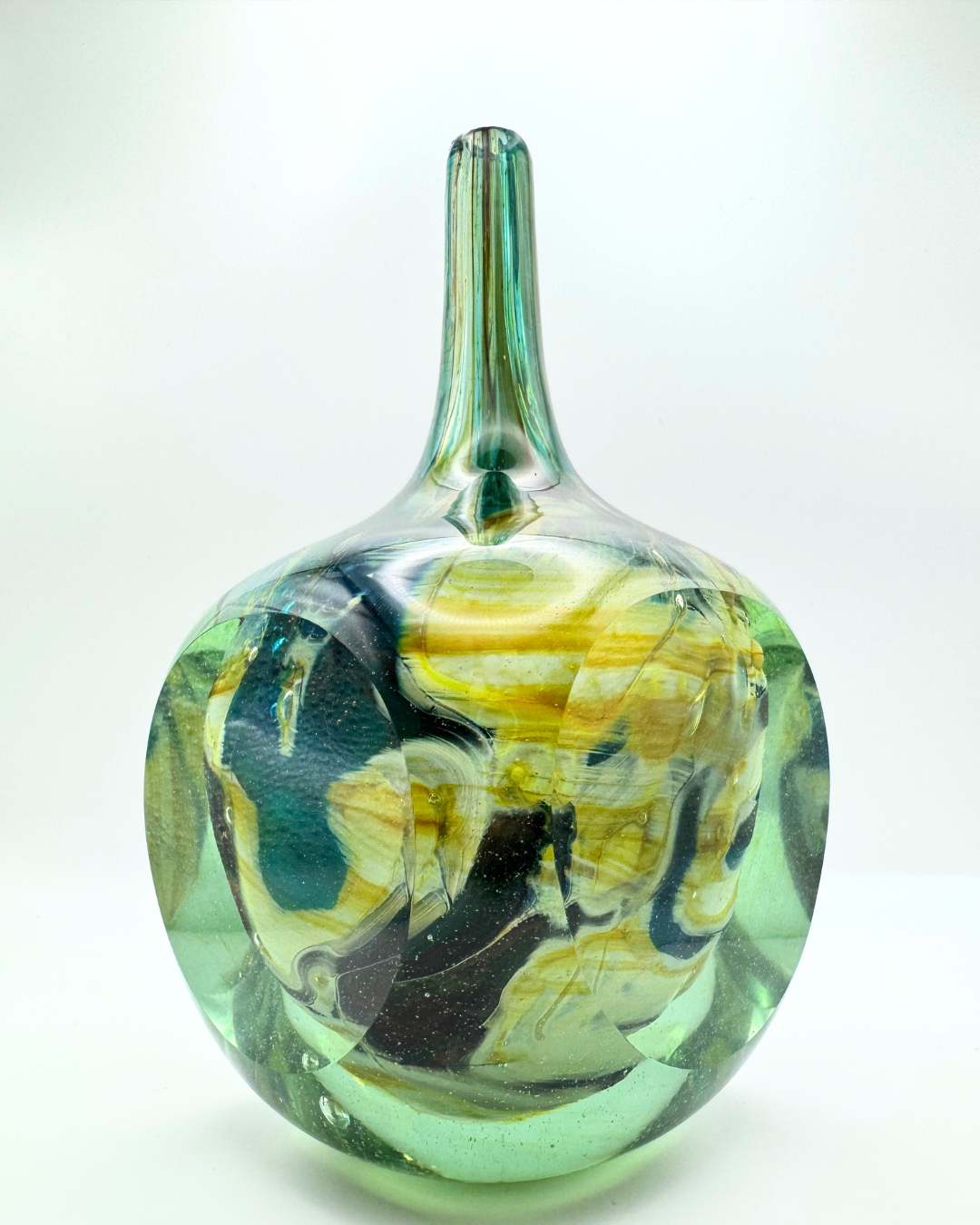 Mdina Tiger Cube Vase Signed by Eric Dobson, 1977