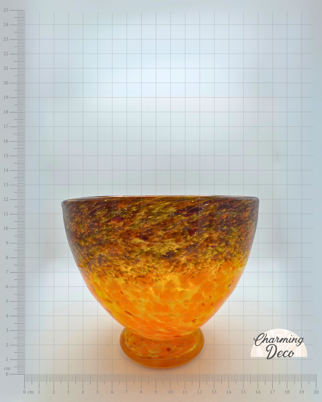 Monart LG Black & Orange 4¾" Footed Bowl, 1920s/30s