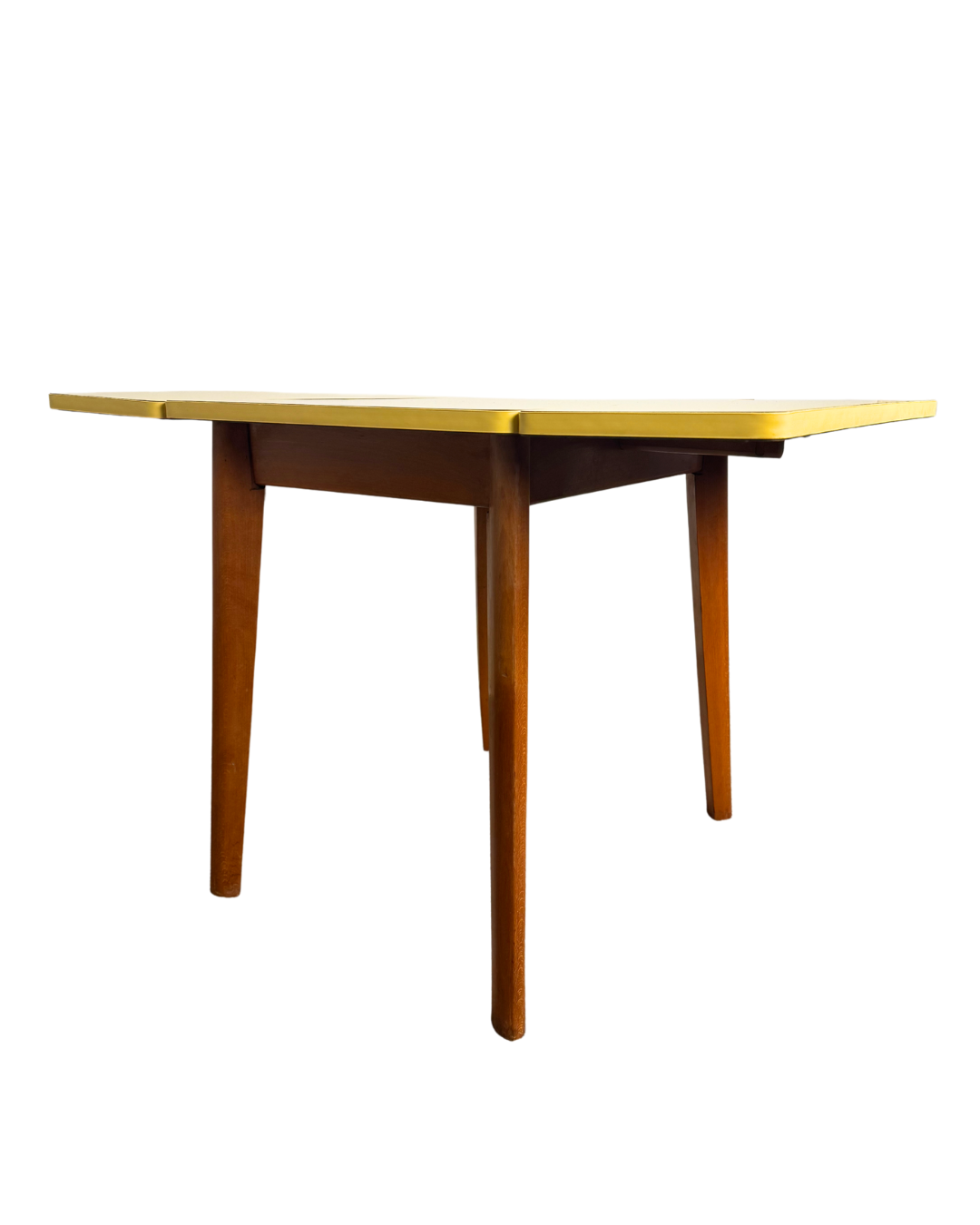 Mid-Century Yellow Formica Top Dropleaf Table, 1960s