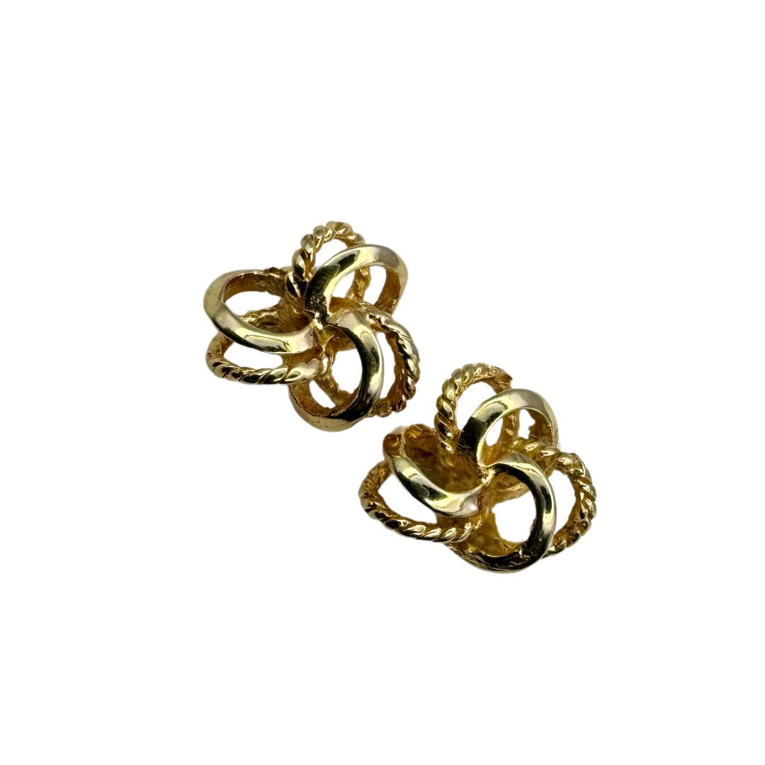 Italian 9ct Yellow Gold Love Knot Stud Earrings