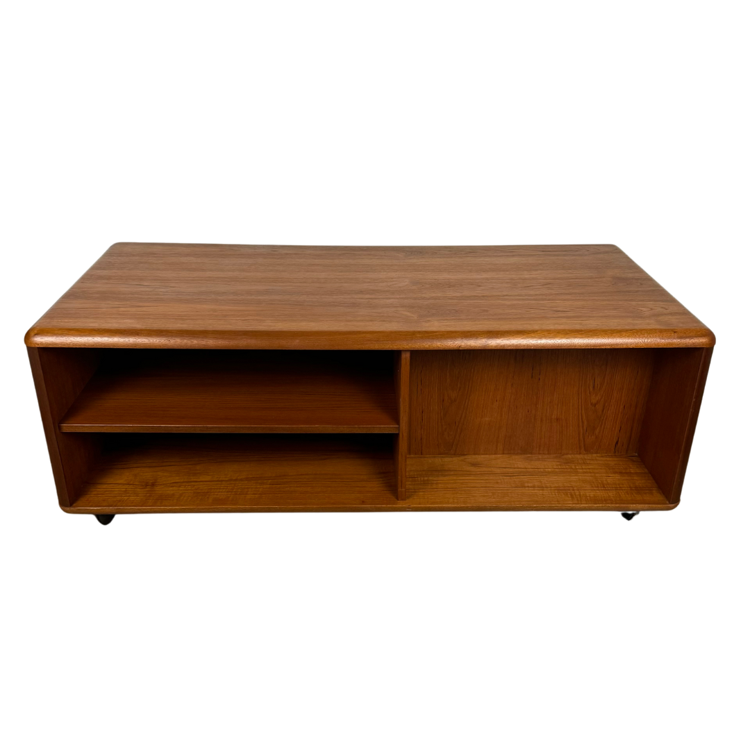 Mid Century Meredew Teak Coffee Table / Vinyl, Media Storage Unit