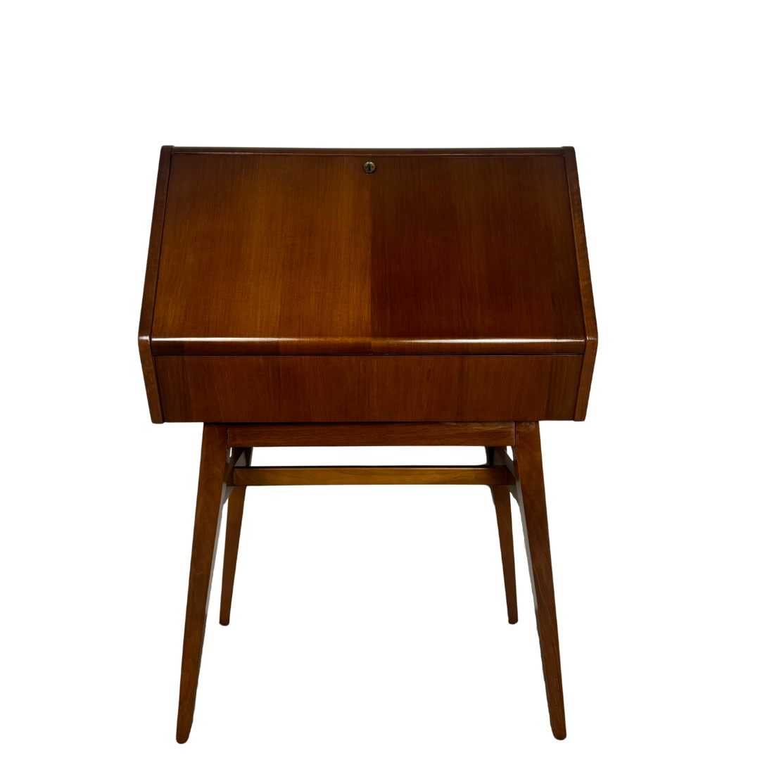 Vintage Beautility Walnut and Teak Secretary Desk