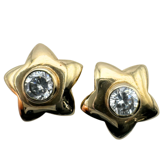 9ct Gold Star CZ Stud Earrings