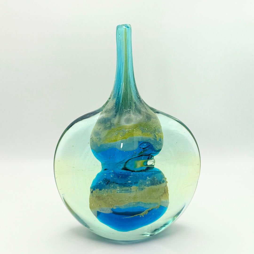 1970/80s Mdina Sand and Sea Fish Vase Designed by Eric Dobson