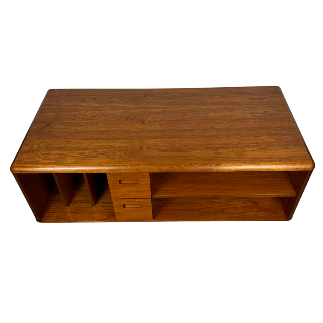 Mid Century Meredew Teak Coffee Table / Vinyl, Media Storage Unit