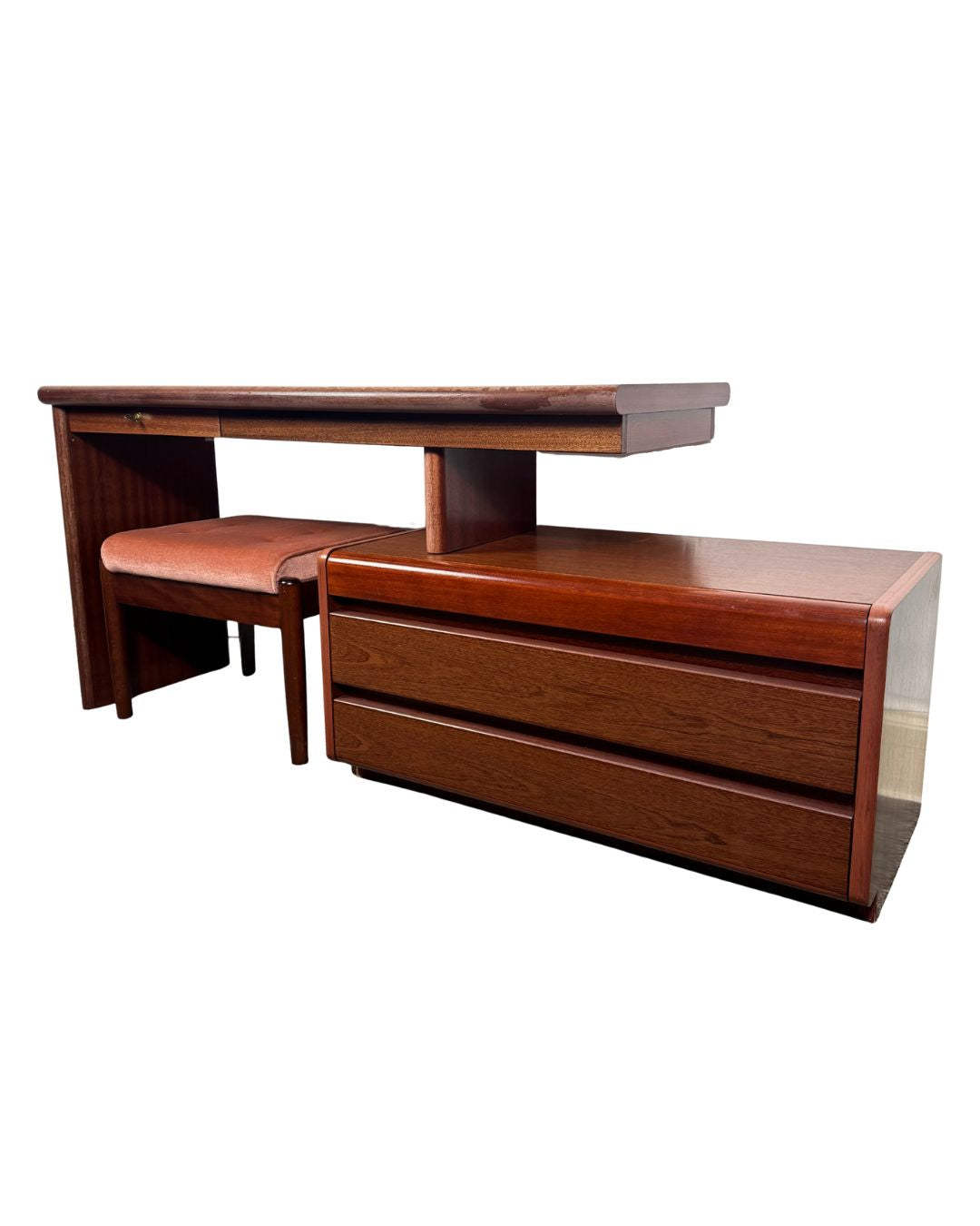 Mid-Century Moser Cherry Wood Veneer Desk, 1970s