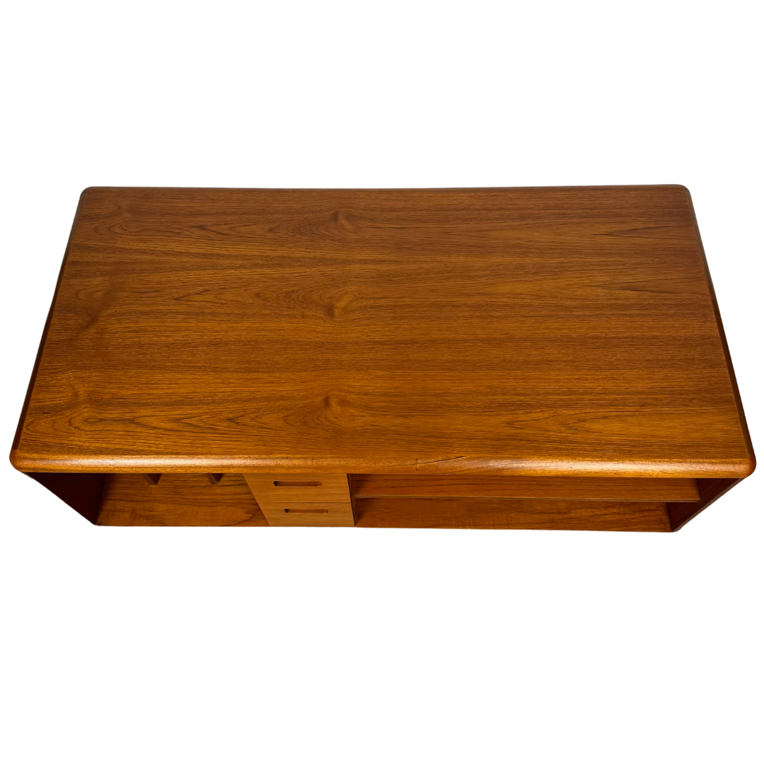 Mid Century Meredew Teak Coffee Table / Vinyl, Media Storage Unit