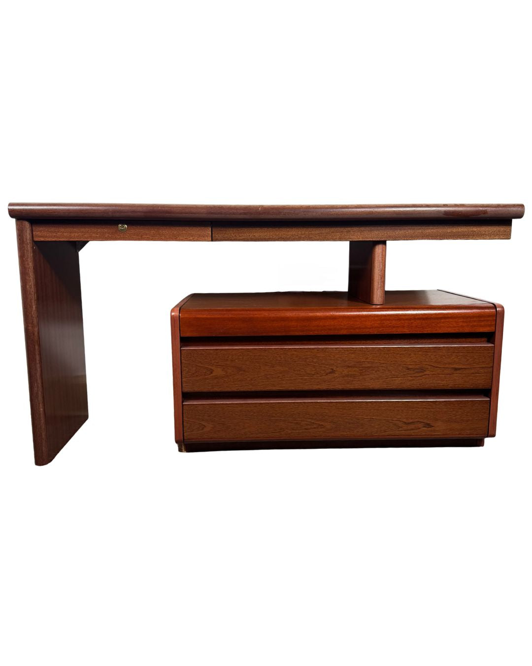 Mid-Century Moser Cherry Wood Veneer Desk, 1970s