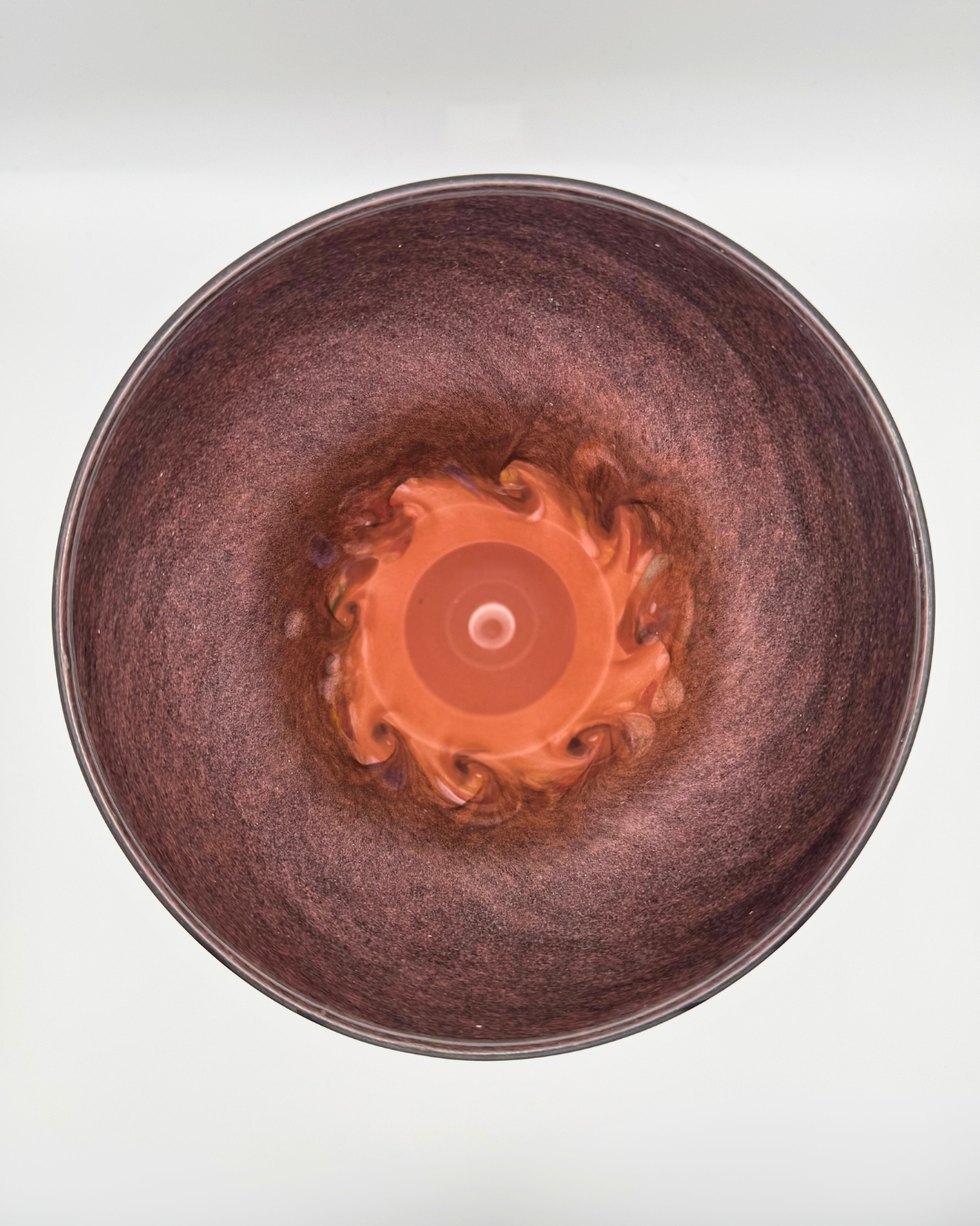 Strathearn V022 Black & Salmon 7¼" Vase with Molten Murriles, 1960s/70s