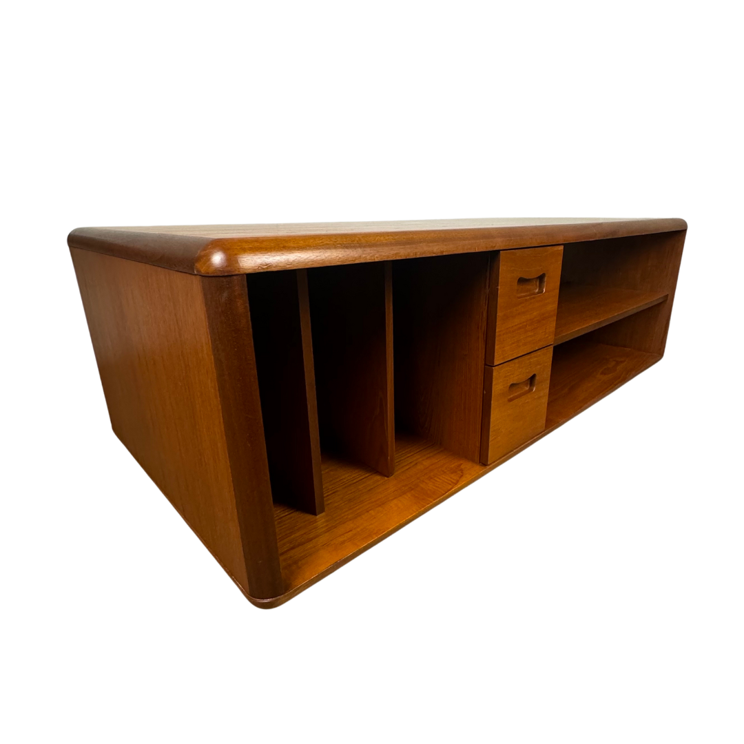 Mid Century Meredew Teak Coffee Table / Vinyl, Media Storage Unit