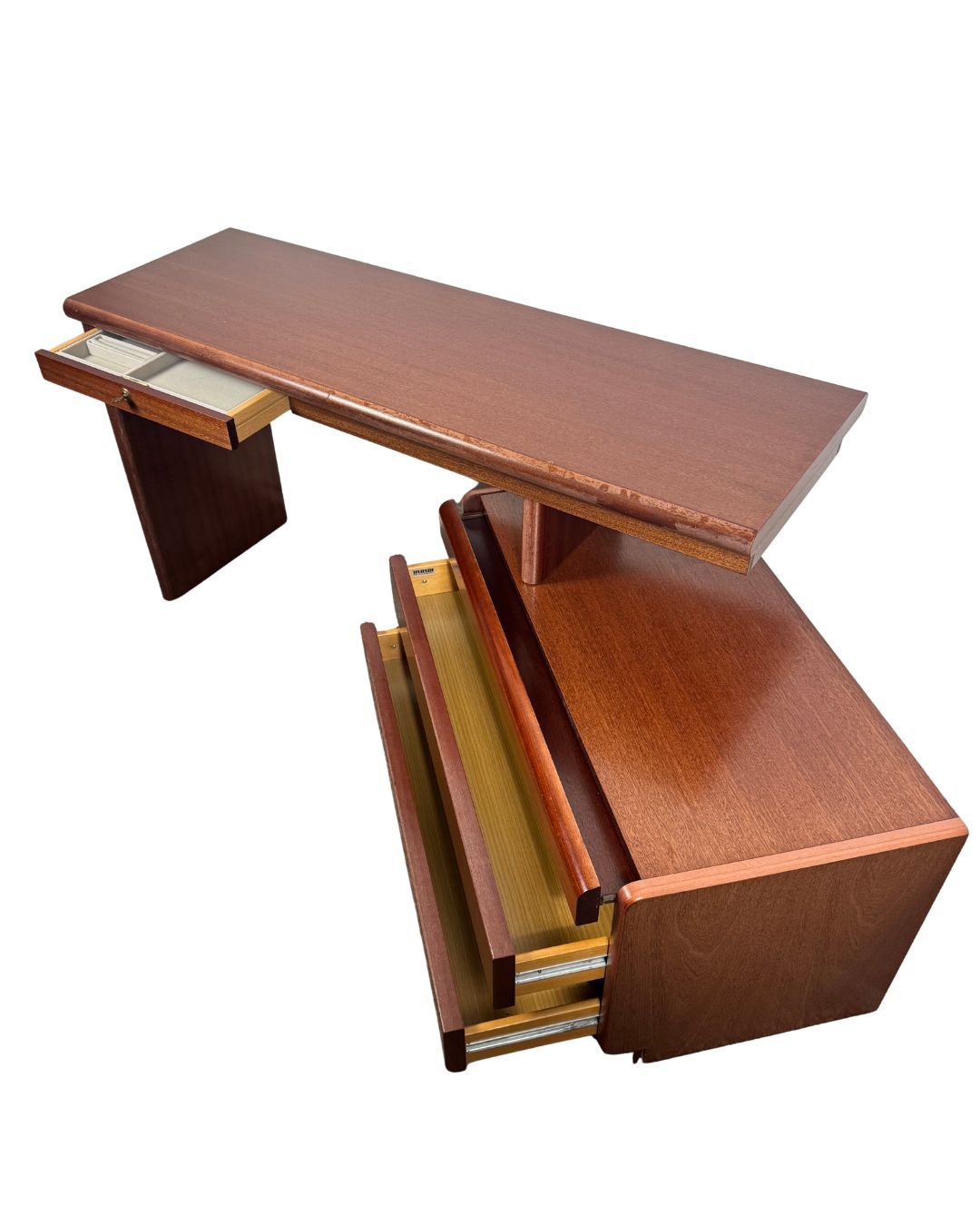 Mid-Century Moser Cherry Wood Veneer Desk, 1970s
