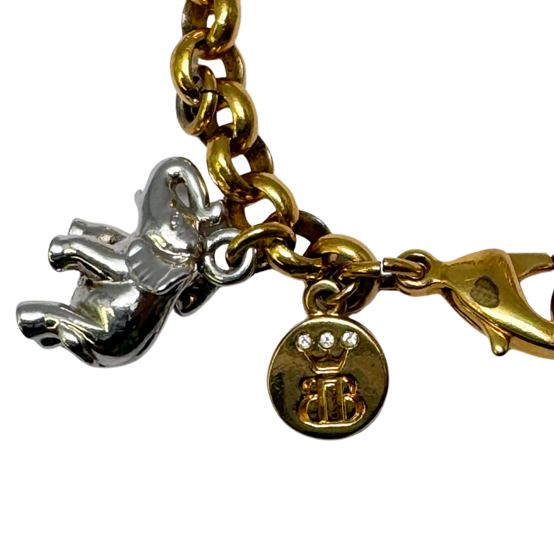 Brooks & Bentley Multi-tone Enamelled and Bejewelled Elephant 7" Charm Bracelet