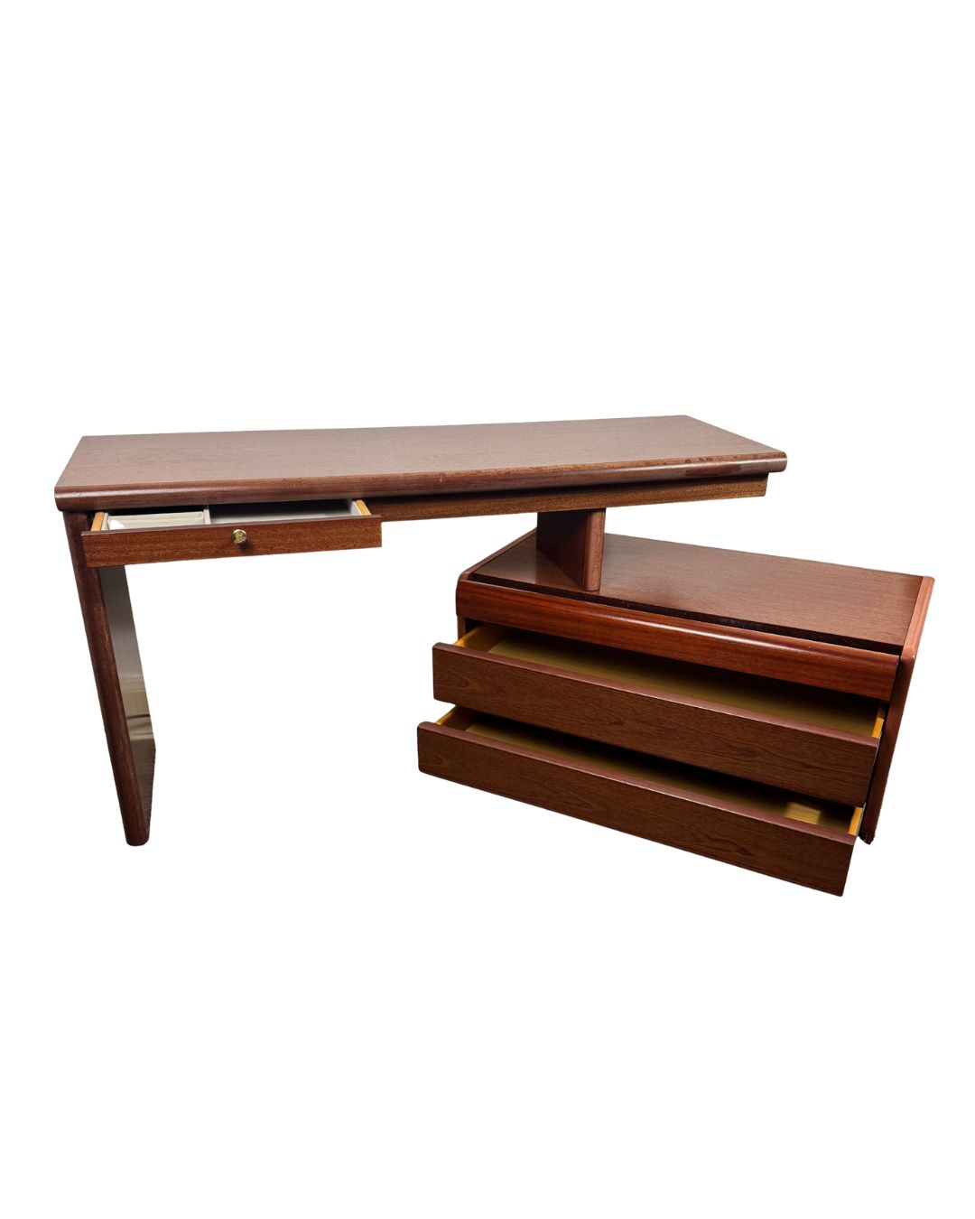 Mid-Century Moser Cherry Wood Veneer Desk, 1970s