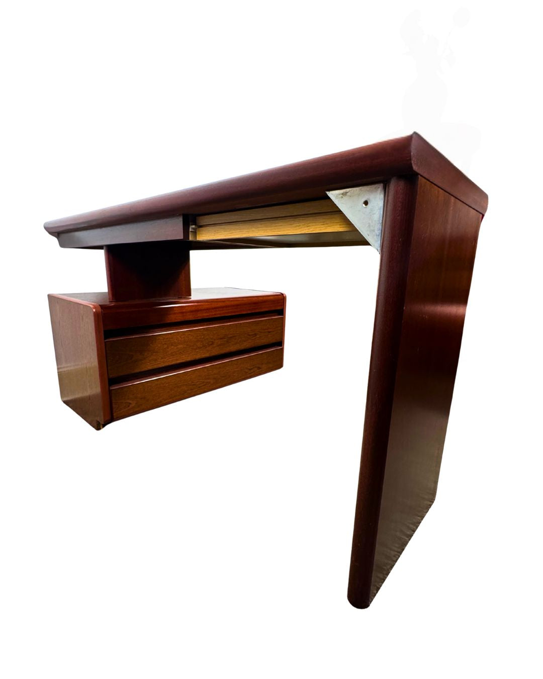 Mid-Century Moser Cherry Wood Veneer Desk, 1970s