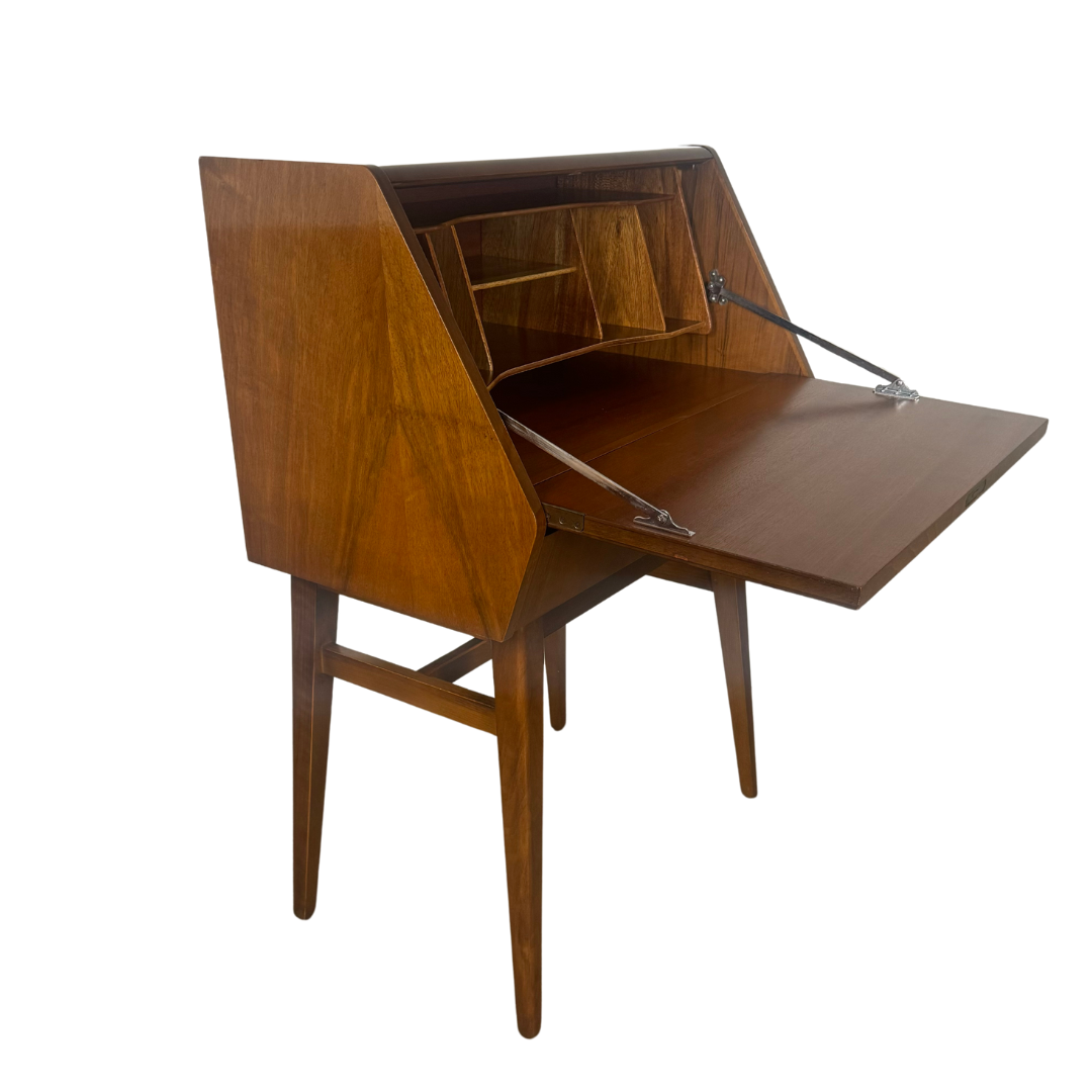 Vintage Beautility Walnut and Teak Secretary Desk